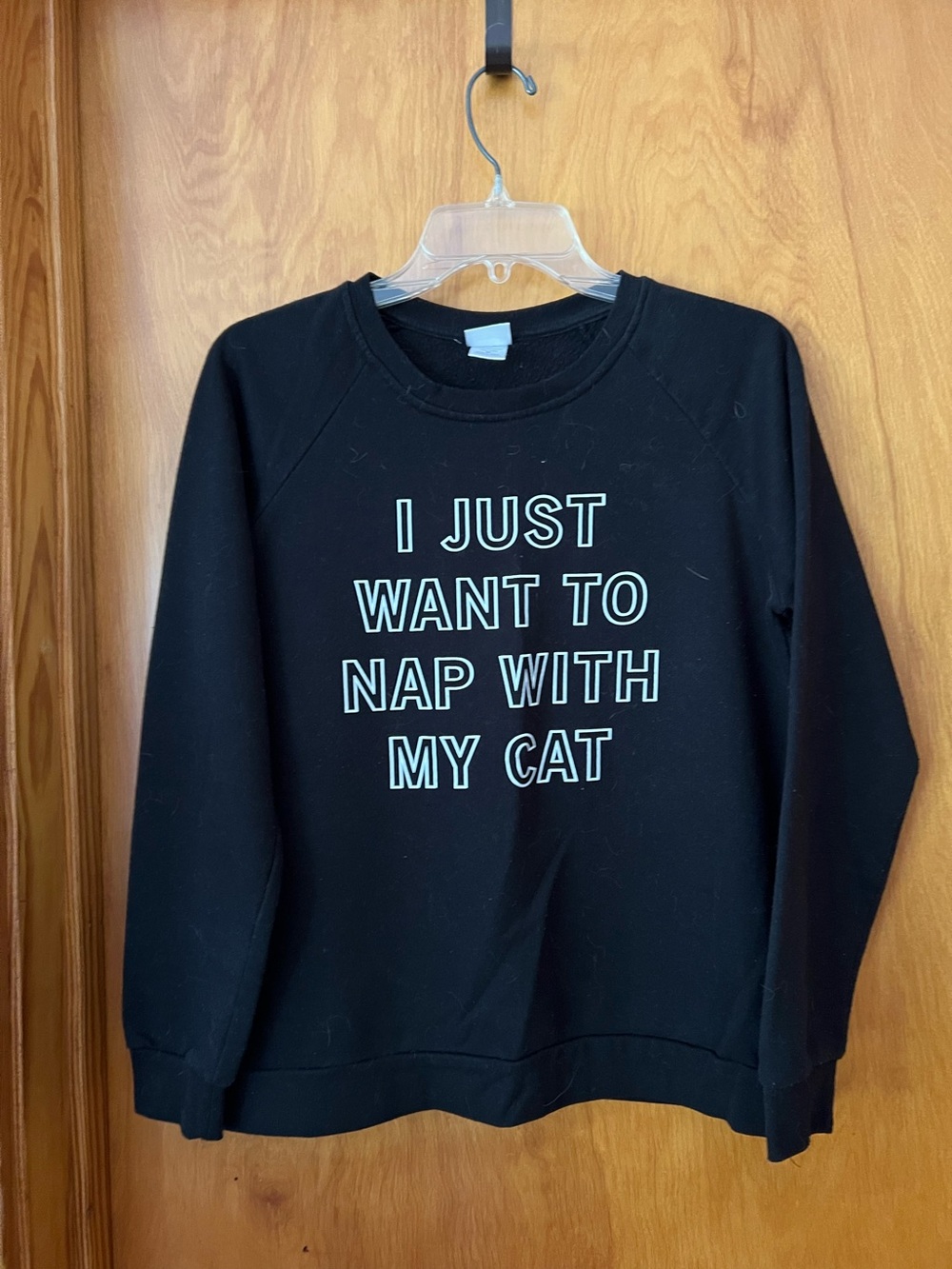 I Just Want To Nap With My Cat size medium black sweatshirt
